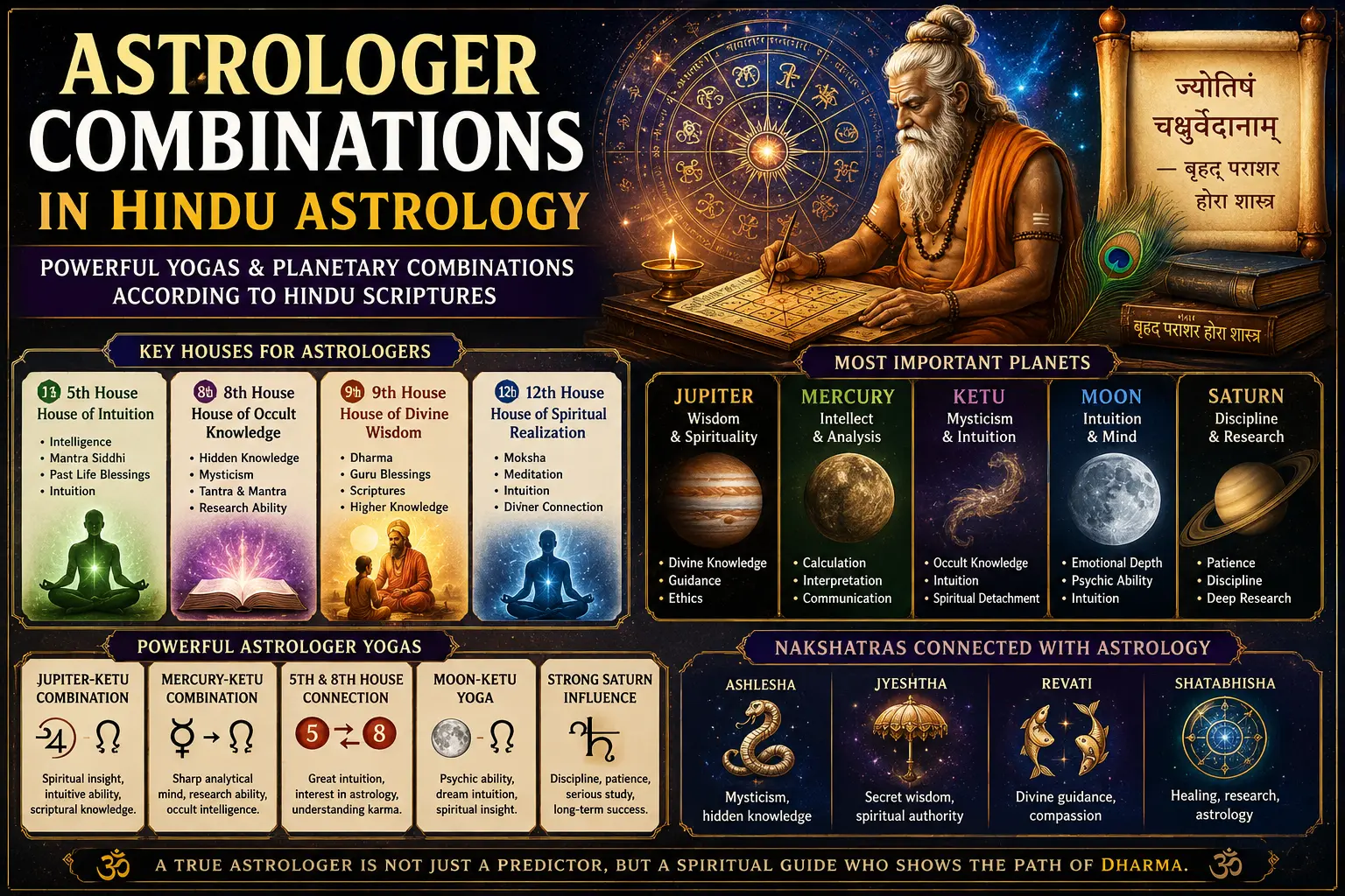Astrologer combinations in Hindu astrology according to Vedic scriptures
