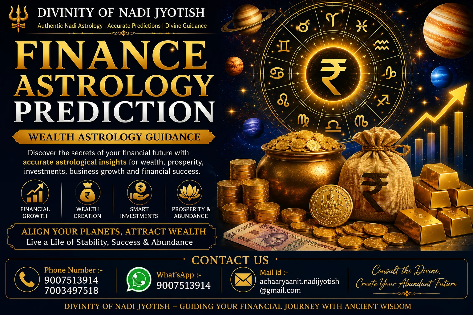 Finance Astrology Prediction and Wealth Astrology Guidance by Achaarya Anit for wealth creation, prosperity, investments and financial success